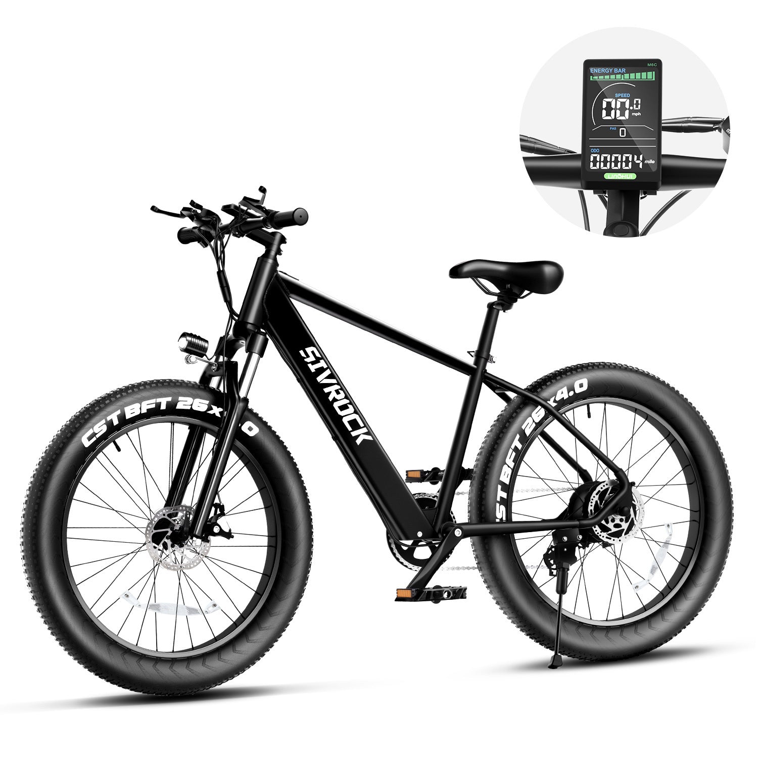 Professional Electric Bike For Adults, 26 X 4.0 Inches Fat Tire Electric Mountain Bicycle, 1000W Motor 48V 15Ah Ebike For Trail Riding, Excursion And Commute, UL And GCC Certified - Energize Trek