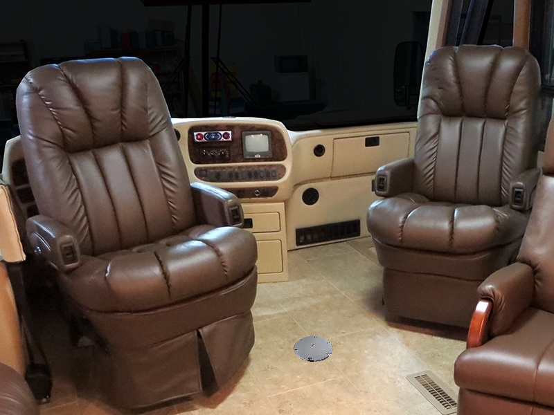 RV Side Tables | RV End Tables - Table Set - 6" Flush Mount Floor Plate / Anti Wobble, Cocktail Design (6 colors) - Energize Trek