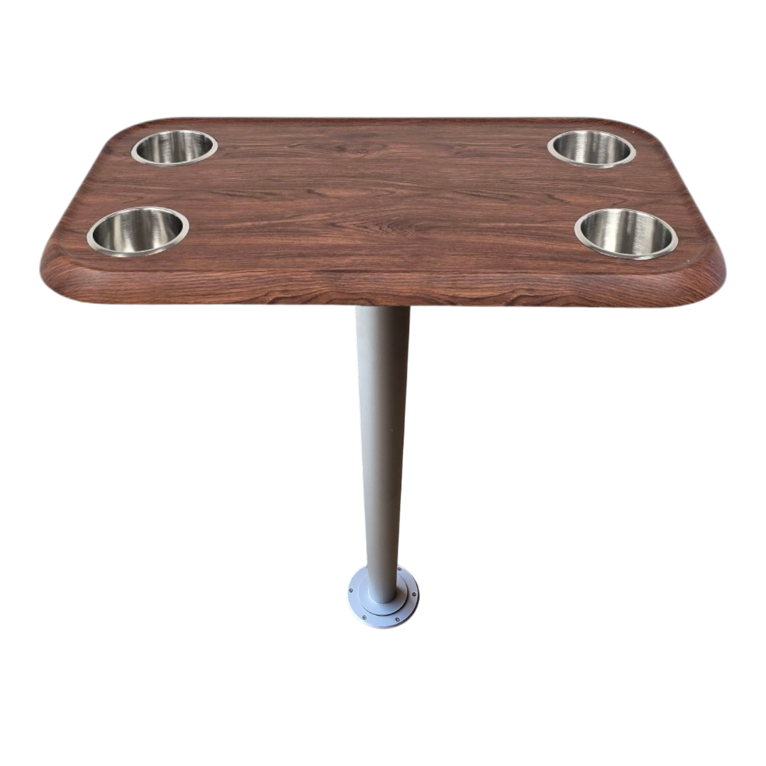 RV Side Tables | RV End Tables - Table Set - 6" Flush Mount Floor Plate / Anti Wobble, Cocktail Design (6 colors) - Energize Trek