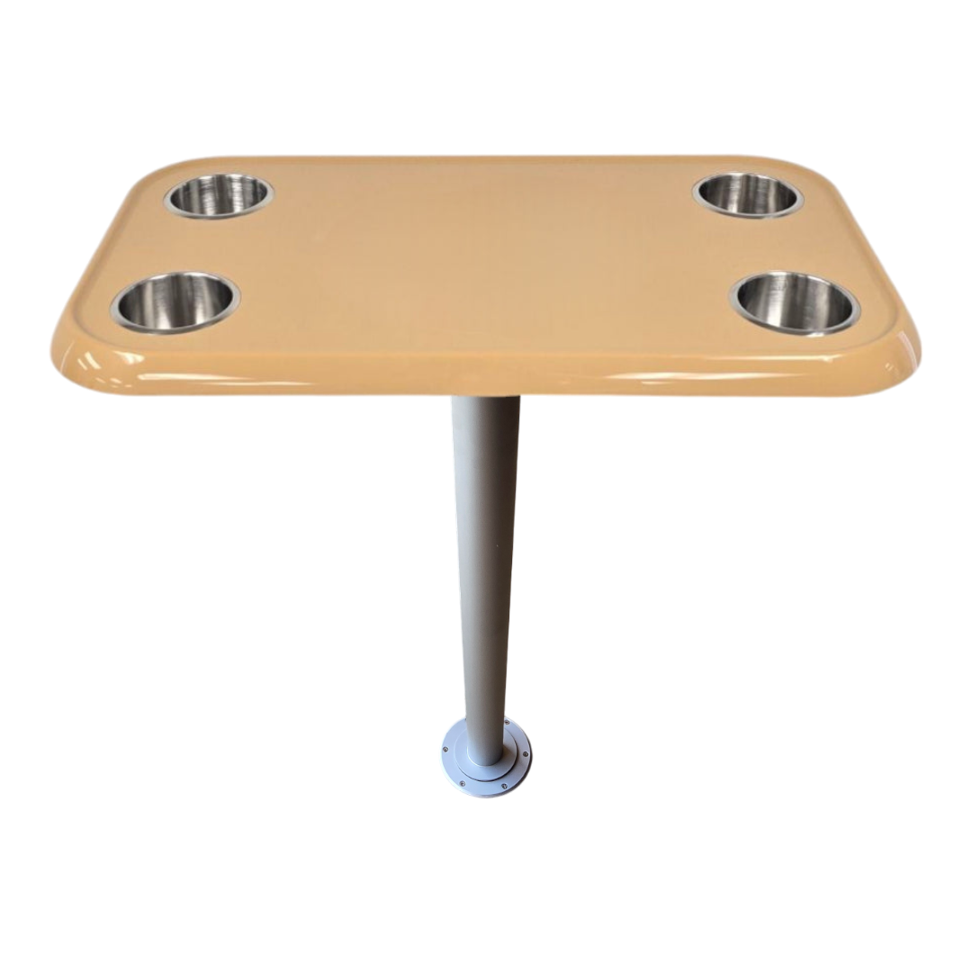 RV Side Tables | RV End Tables - Table Set - 6" Flush Mount Floor Plate / Anti Wobble, Cocktail Design (6 colors) - Energize Trek