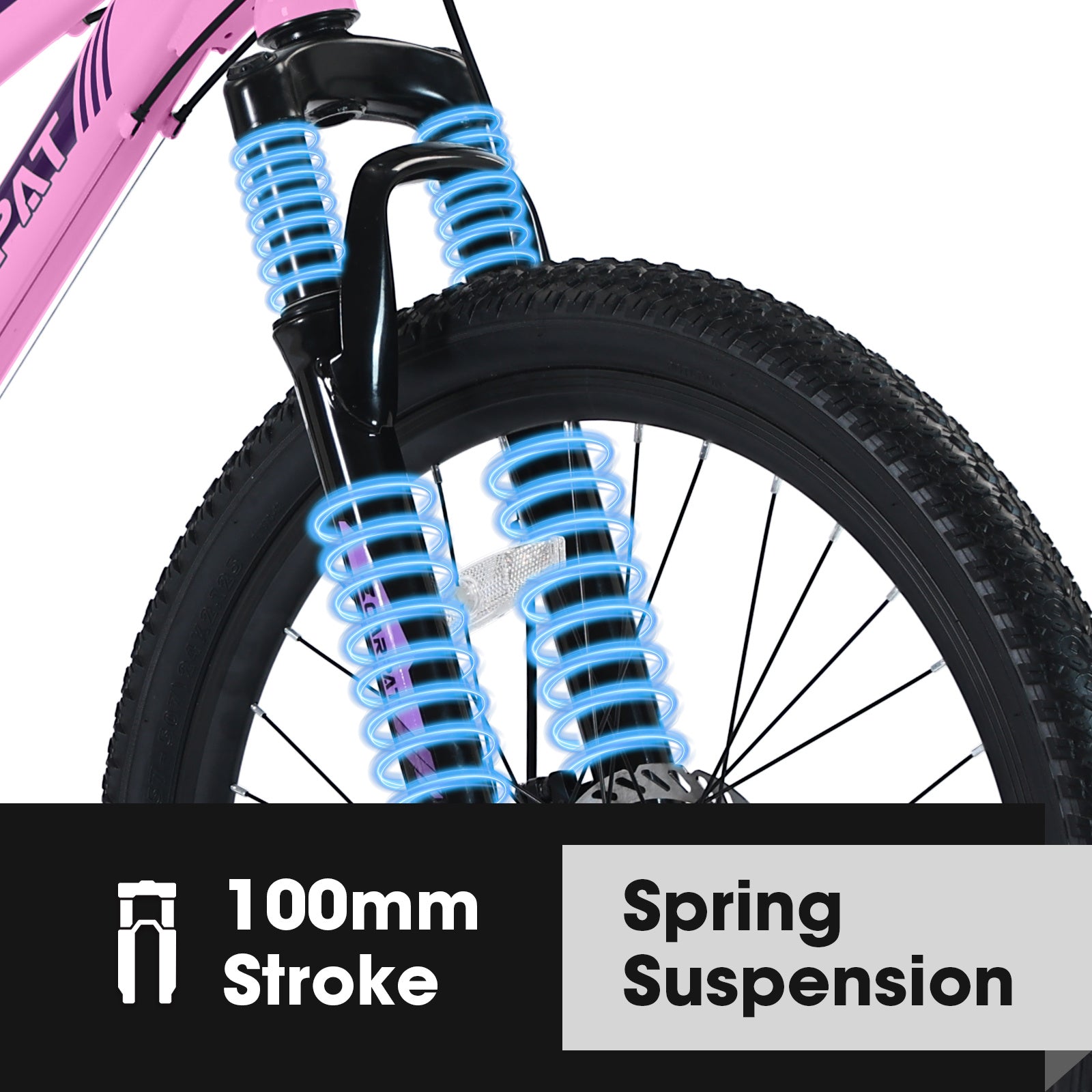 S24103 24 Inch Mountain Bike For Teenagers Girls Women, Shimano 21 Speeds With Dual Disc Brakes And 100mm Front Suspension, White-Pink - Energize Trek