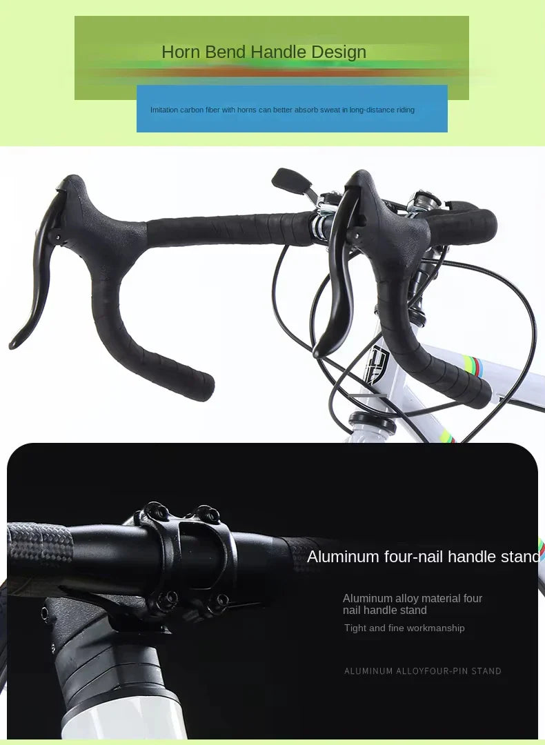 2025 New Road Bike 7/24 Speed Corner Handle Road Racing Bicycle Dual Disc Brake Lightweight Outdoor bicicleta Adult Teenagers - Energize Trek