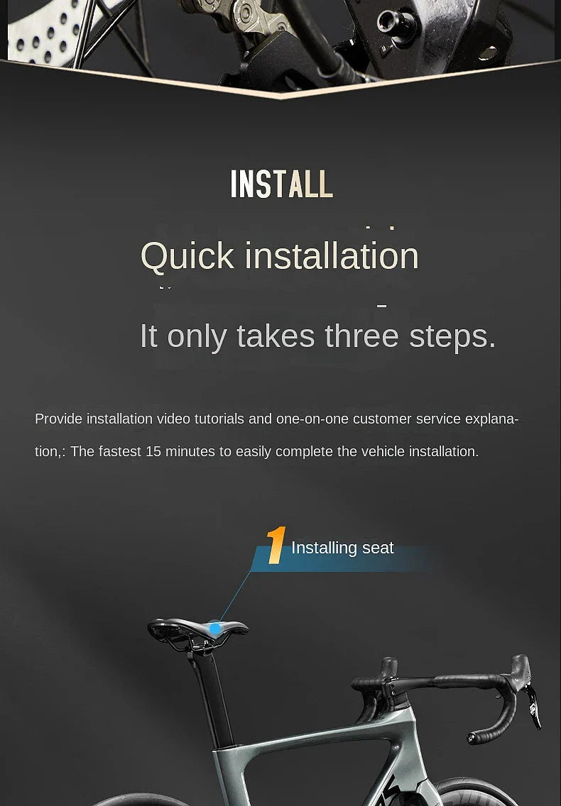 2025 New Ultra-Light Carbon Fiber Road Bike Fast Racing Bicycle with Hydraulic Disc Brakes 16/24-Speed Gear Shift Drop Handlebar - Energize Trek