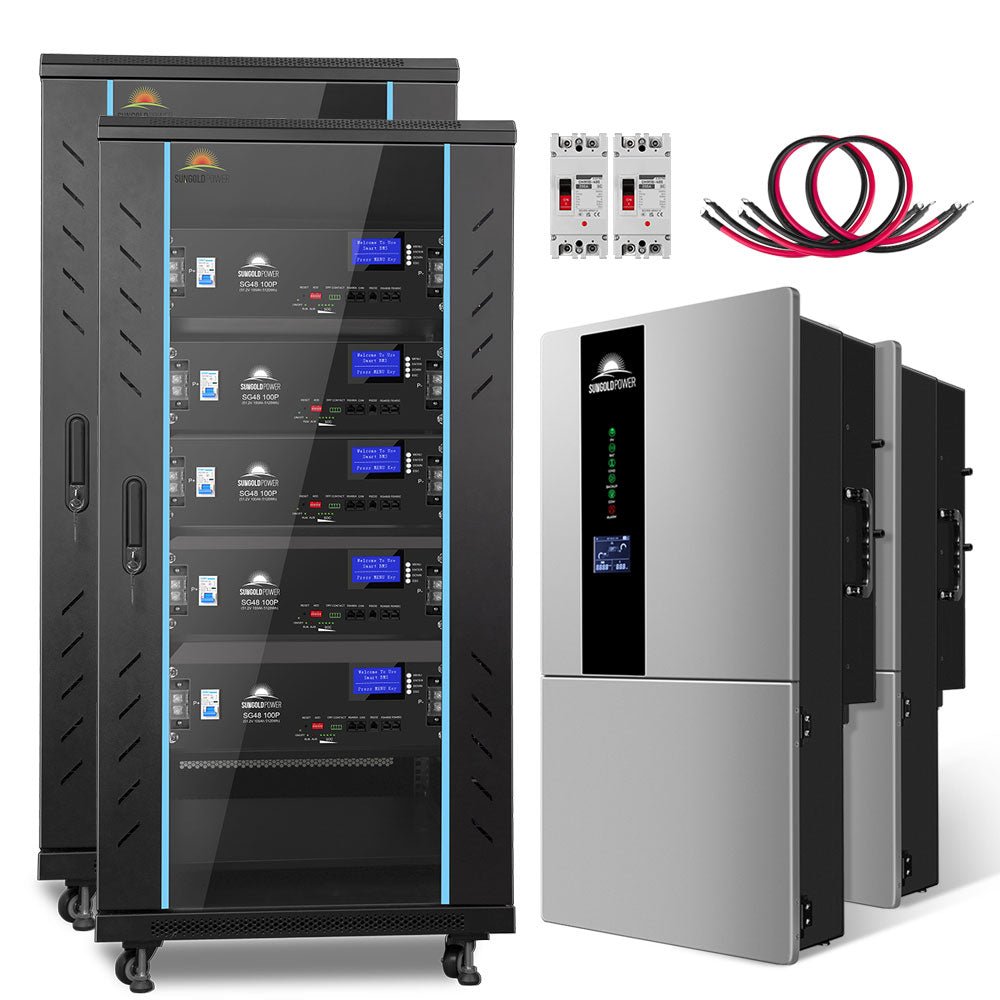 Hybrid Solar Kit 11.4KW 48V Split Phase 51.2 KWH Lithium Battery 36 X 450 Watt Solar Panel SGH-11N5E - Energize Trek