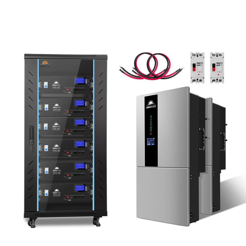Hybrid Solar Kit 15.2KW 48V Split Phase 30.72 KWH Lithium Battery 32 X 415 Watt Solar Panel SGH-7.6DN6E - Energize Trek