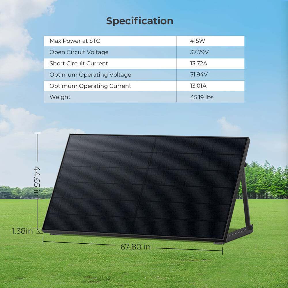 415W Bifacial PERC Solar Panel | SGP-415-BBS UL61730 CEC Listed - Energize Trek