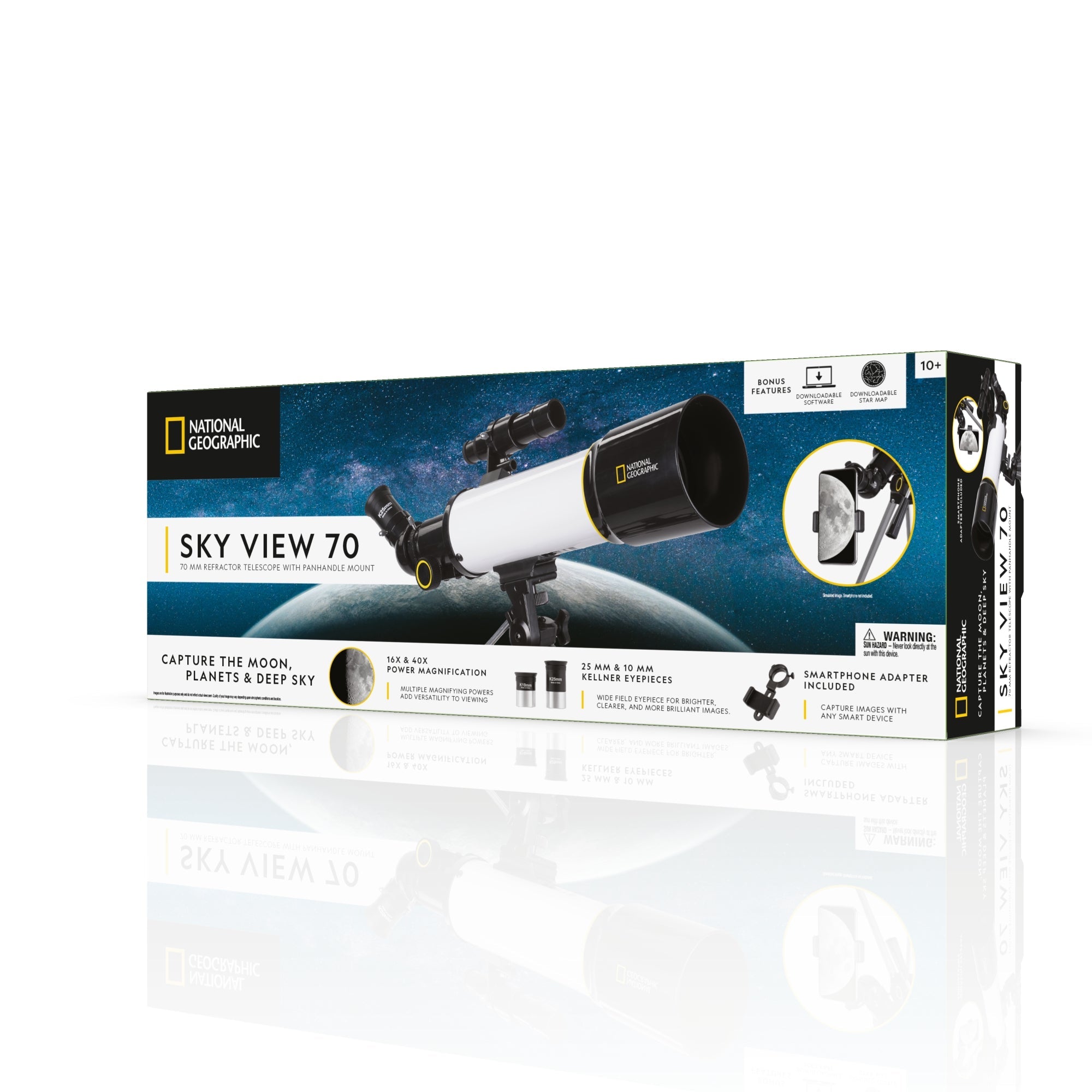 SKY VIEW 70 70mm Refractor Telescope with Panhandle Mount - Energize Trek