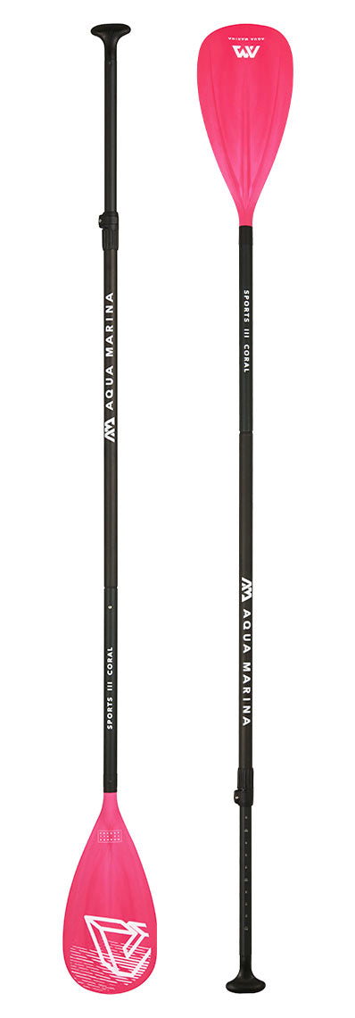 SPORTS III CORAL Adjustable Aluminum iSUP Paddle (CORAL Exclusive) - Energize Trek