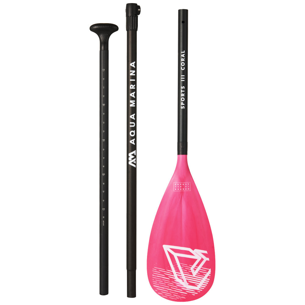 SPORTS III CORAL Adjustable Aluminum iSUP Paddle (CORAL Exclusive) - Energize Trek