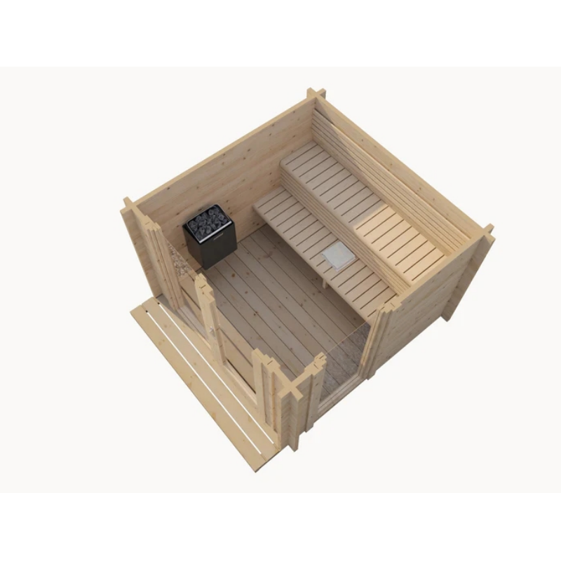 SAUNA EVOLUTION® Garden Series Outdoor Cabin Sauna Fits Up to 6 People Cabin 05 - Energize Trek