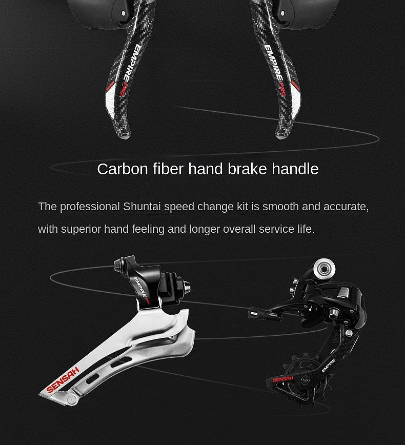 2025 New Ultra-Light Carbon Fiber Road Bike Fast Racing Bicycle with Hydraulic Disc Brakes 16/24-Speed Gear Shift Drop Handlebar - Energize Trek