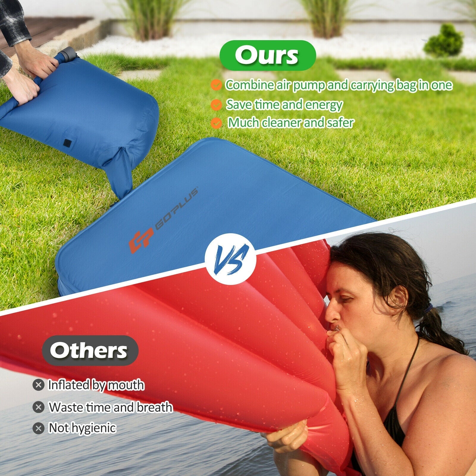 Self Inflating Folding Camping Sleeping Mattress with Carrying Bag - Energize Trek