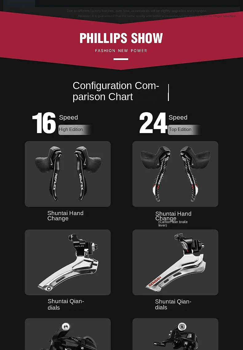 2025 New Ultra-Light Carbon Fiber Road Bike Fast Racing Bicycle with Hydraulic Disc Brakes 16/24-Speed Gear Shift Drop Handlebar - Energize Trek