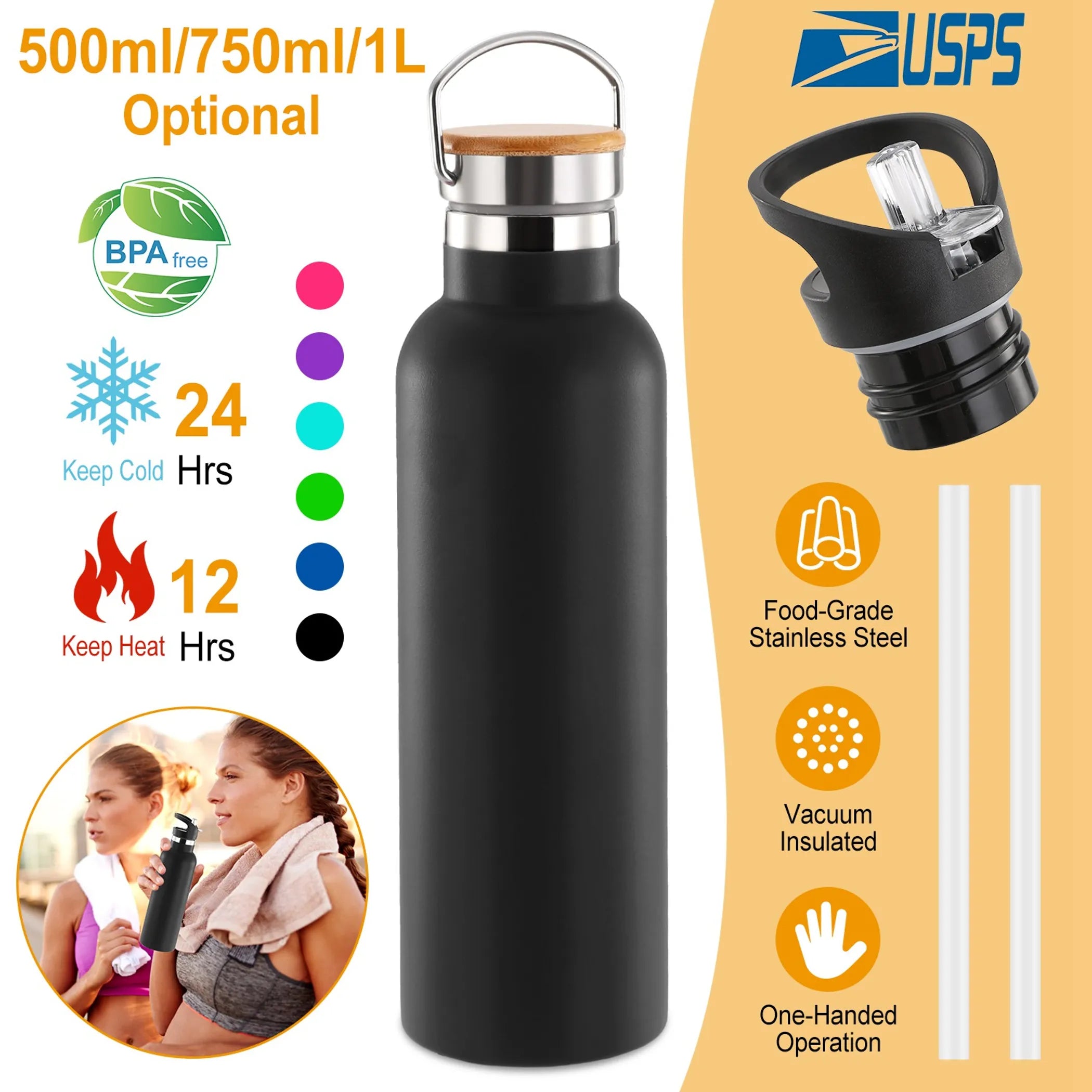Sports Water Bottle Stainless Steel Vacuum - Energize Trek