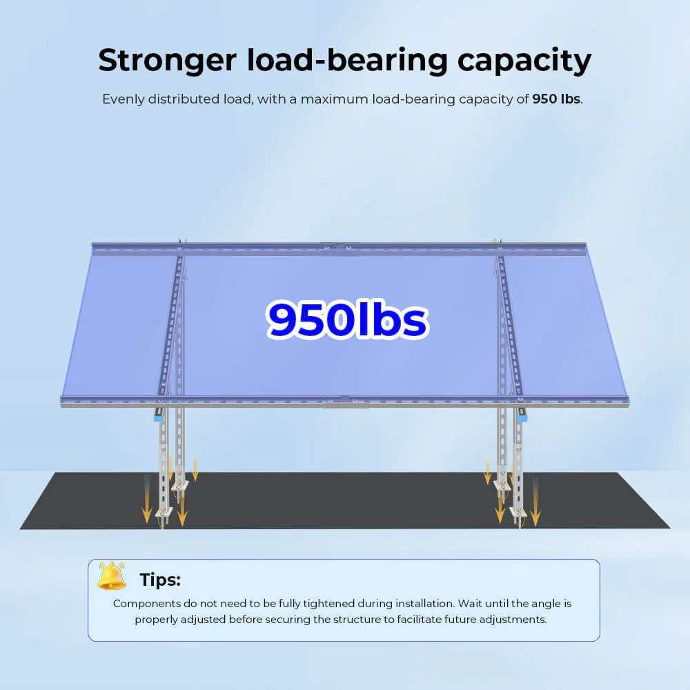Sungold Power Modular & Expandable Ground Mount Brackets for 2× 400W–590W Solar Panels - Energize Trek