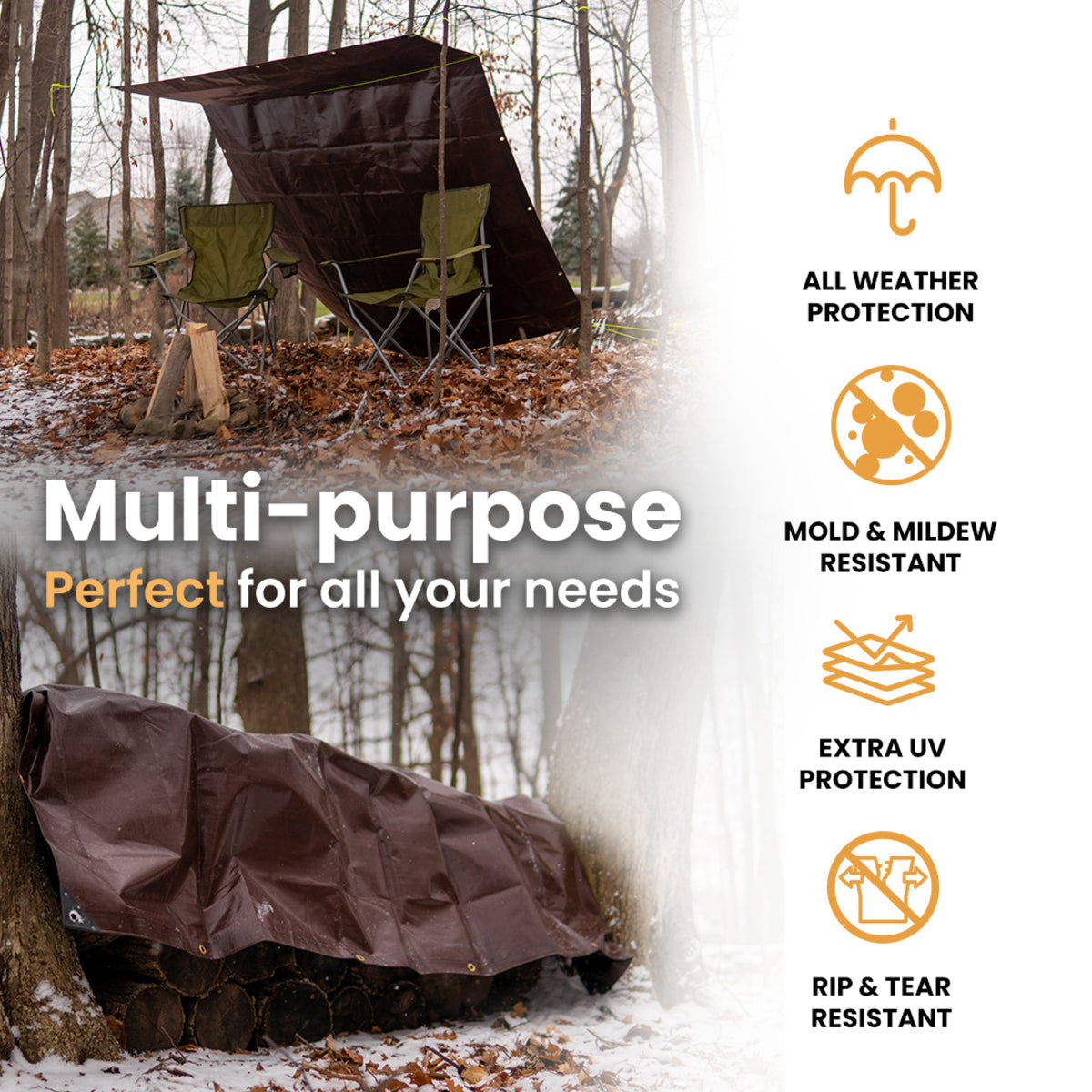 30’ x 30’ Super Heavy Duty Poly Tarp - Energize Trek