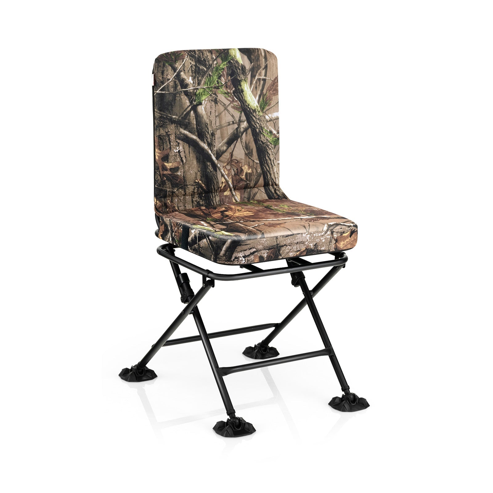 Swivel Folding Chair with Backrest and Padded Cushion - Energize Trek