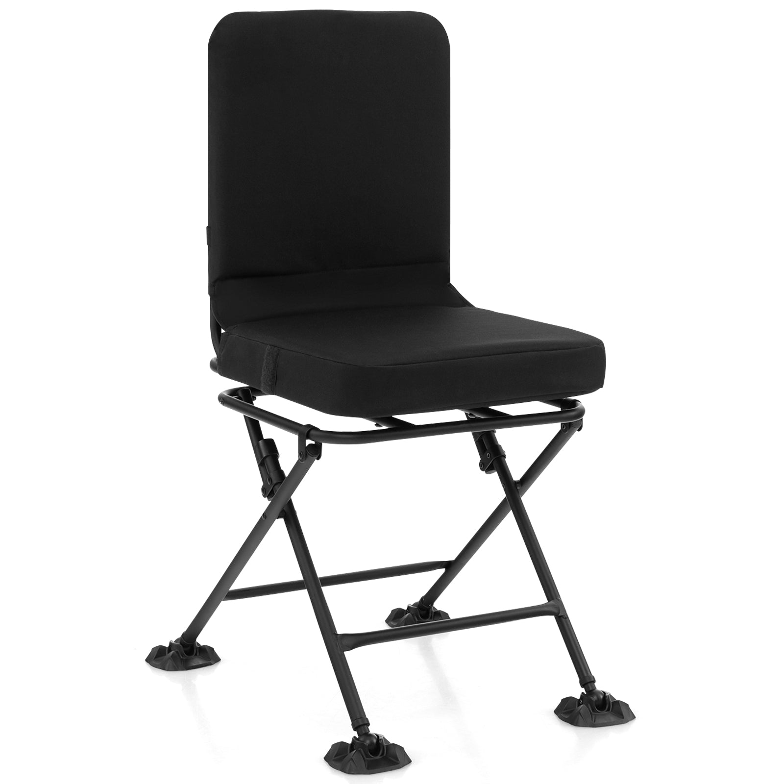 Swivel Folding Chair with Backrest and Padded Cushion - Energize Trek