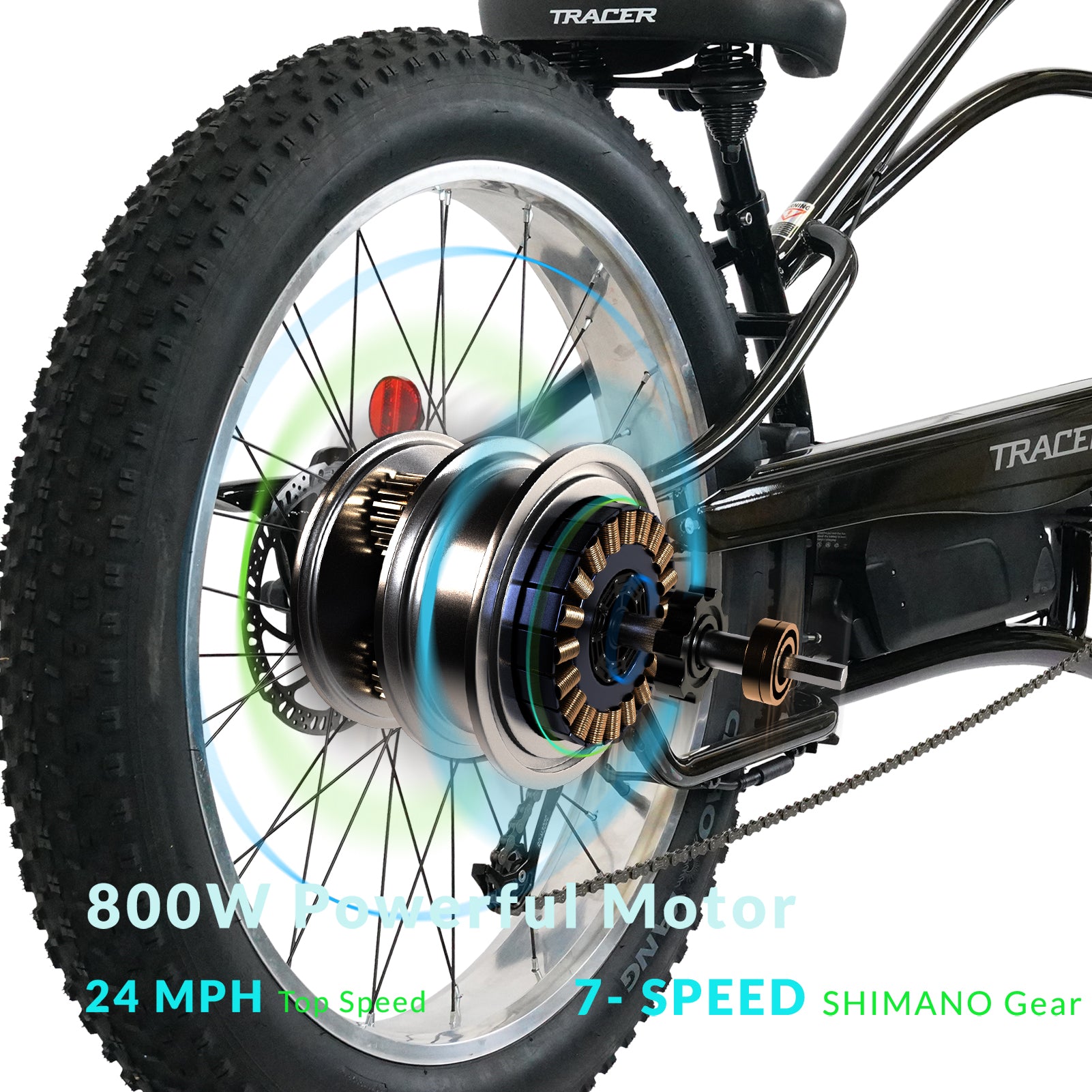 TRACER 26“ E-bike,DUAL SPRINGER FORK, 800*380 HANDLEBAR,7 SPEED MOTOR, DISC BRAKE - Energize Trek