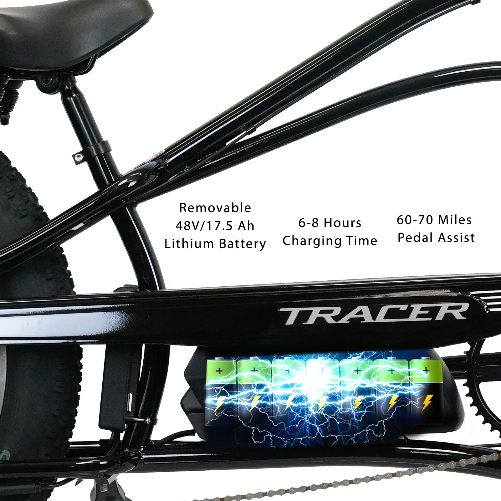 TRACER 26“ E-bike,DUAL SPRINGER FORK, 800*380 HANDLEBAR,7 SPEED MOTOR, DISC BRAKE - Energize Trek