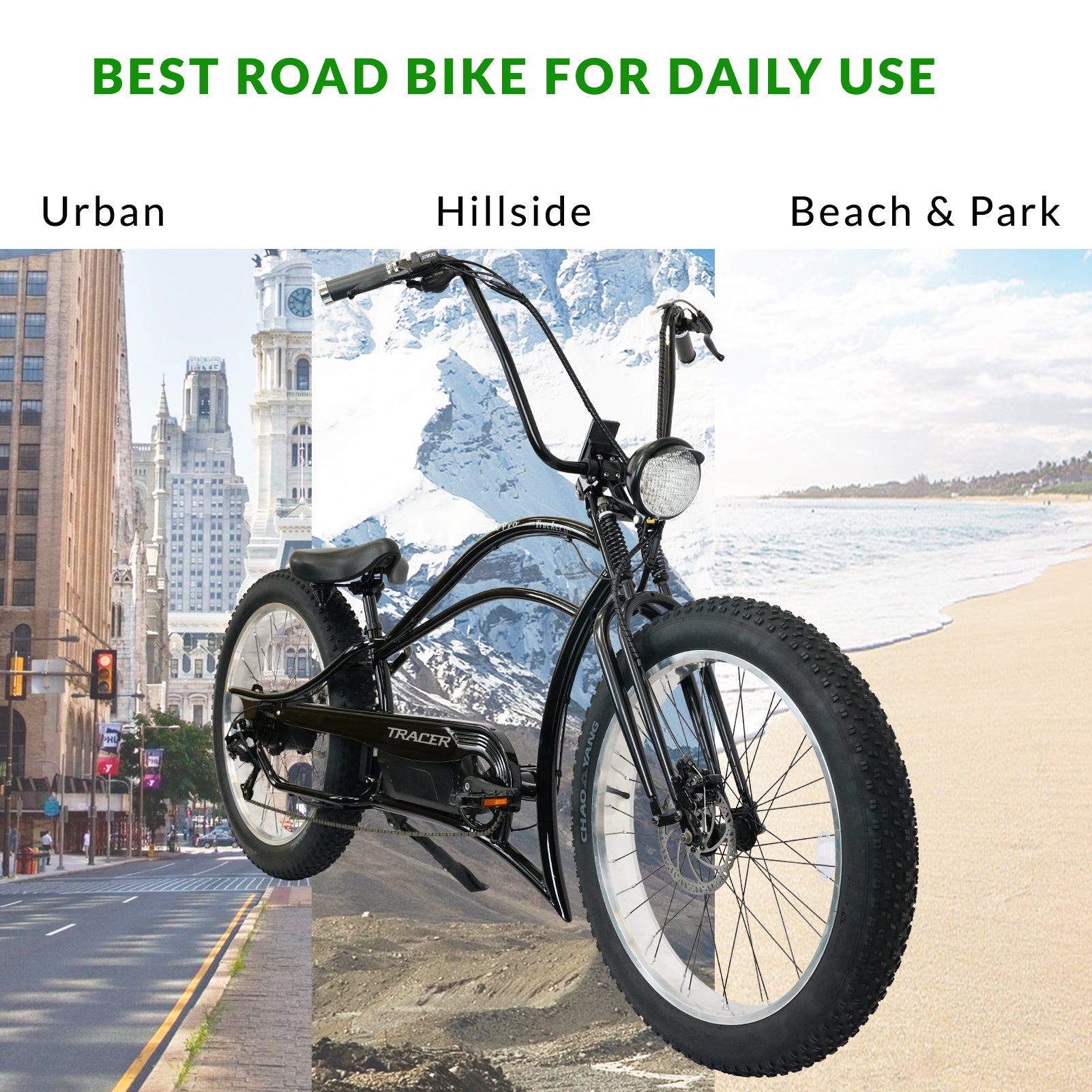 TRACER 26“ E-bike,DUAL SPRINGER FORK, 800*380 HANDLEBAR,7 SPEED MOTOR, DISC BRAKE - Energize Trek