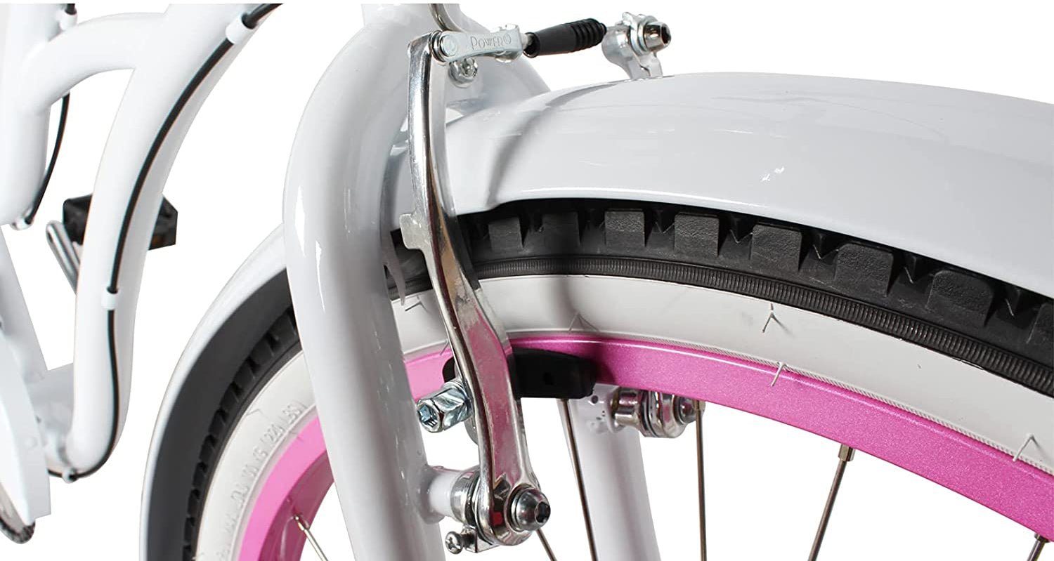 TRACER 26' Female Beach Cruiser Shimano TX-35 7-SP V-Brake Stainless Steel Spokes One Piece Crank Alloy PINK Rims 36H w/ Fender - Energize Trek