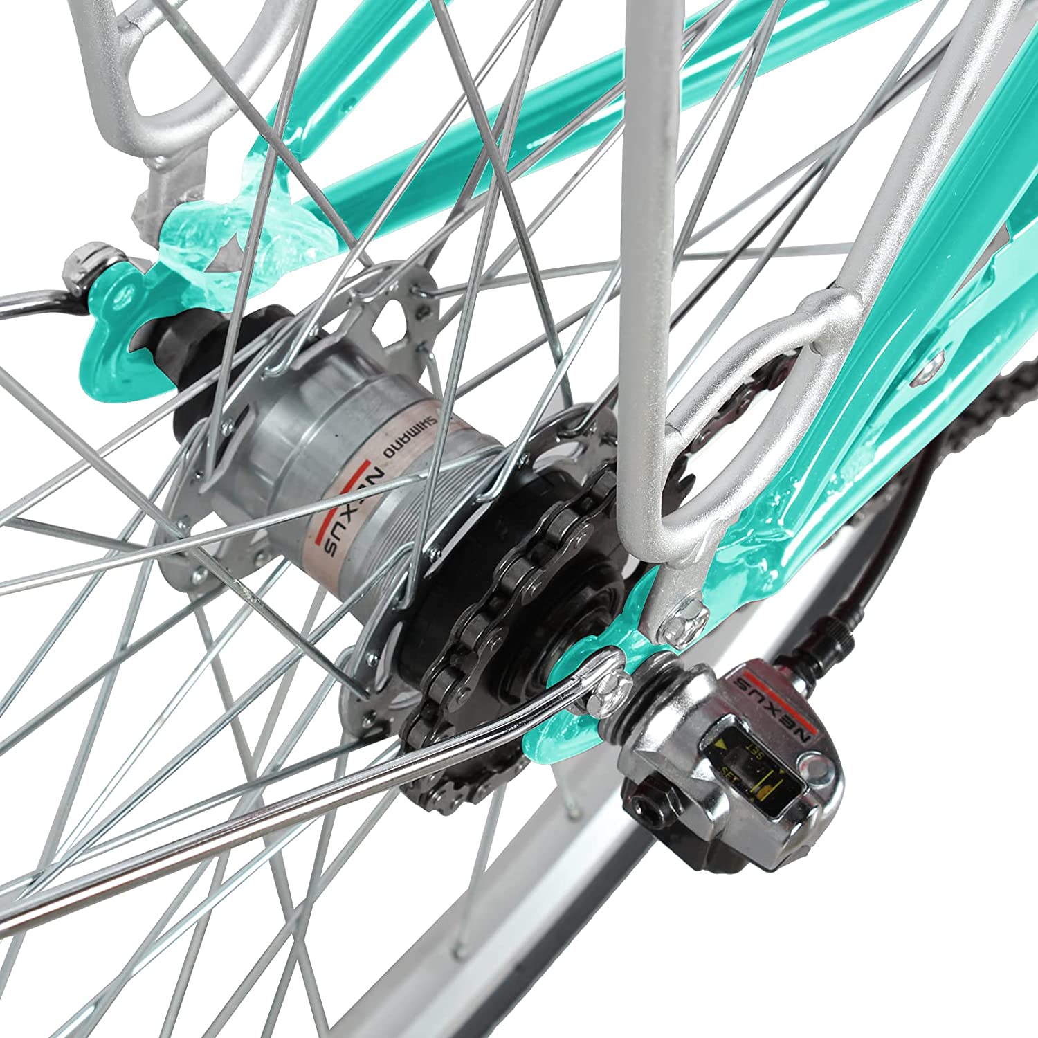 TRACER Female 700C City Bike Hi-Ten Steel Frame48cm Shimano NEXUS3R40 3-Speed Free wheel Hub, Alloy Rims Black Tire with Back Rack - Energize Trek
