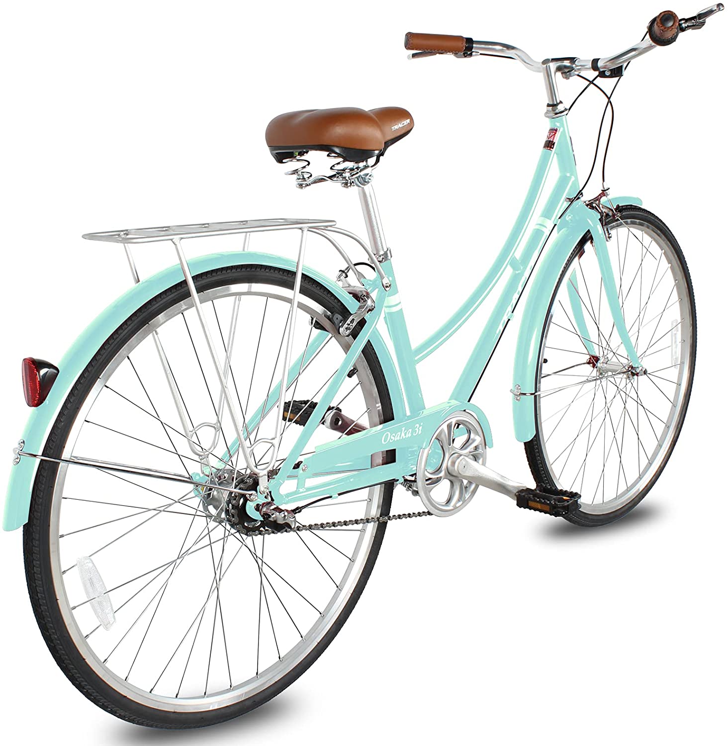 TRACER Female 700C City Bike Hi-Ten Steel Frame48cm Shimano NEXUS3R40 3-Speed Free wheel Hub, Alloy Rims Black Tire with Back Rack - Energize Trek