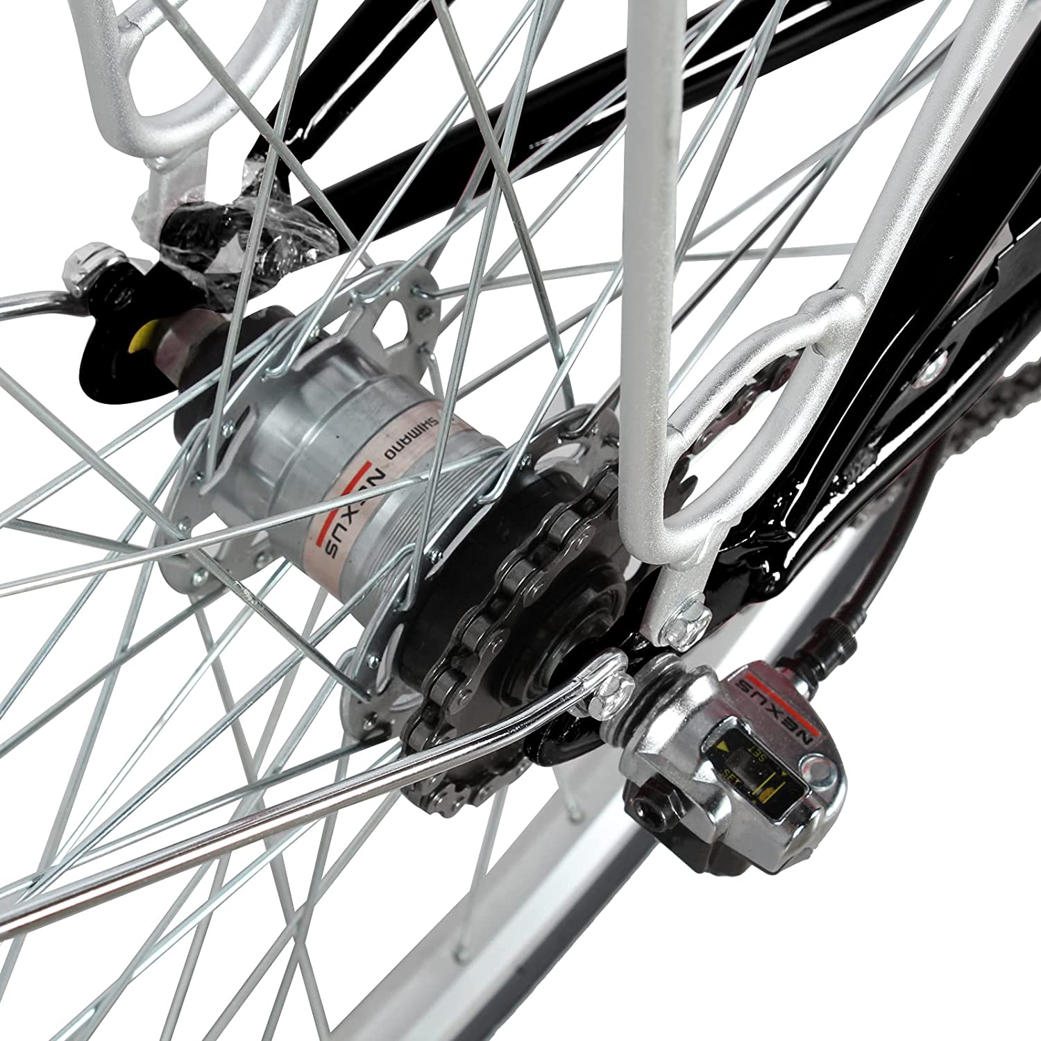 TRACER Female 700C City Bike Hi-Ten Steel Frame48cm Shimano NEXUS3R40 3-Speed Free wheel Hub, Alloy Rims Black Tire with Back Rack - Energize Trek