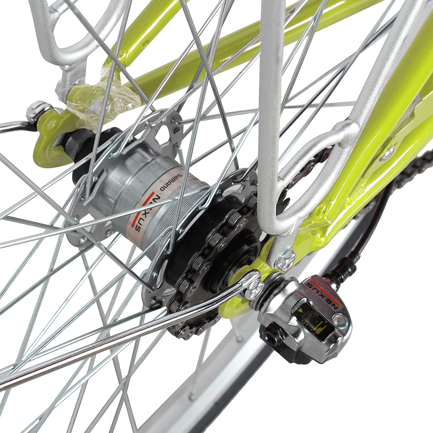 TRACER Female 700C City Bike Hi-Ten Steel Frame48cm Shimano NEXUS3R40 3-Speed Free wheel Hub, Alloy Rims Black Tire with Back Rack - Energize Trek