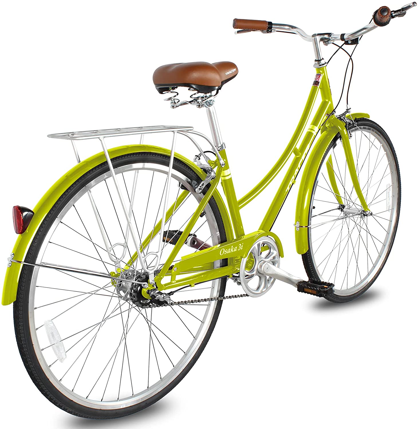 TRACER Female 700C City Bike Hi-Ten Steel Frame48cm Shimano NEXUS3R40 3-Speed Free wheel Hub, Alloy Rims Black Tire with Back Rack - Energize Trek