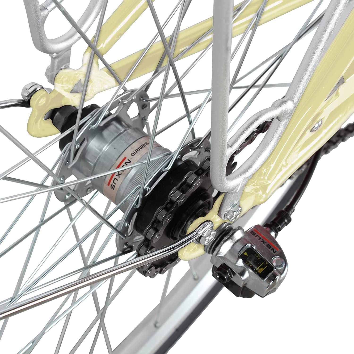 TRACER Female 700C City Bike Hi-Ten Steel Frame48cm Shimano NEXUS3R40 3-Speed Free wheel Hub, Alloy Rims Black Tire with Back Rack - Energize Trek