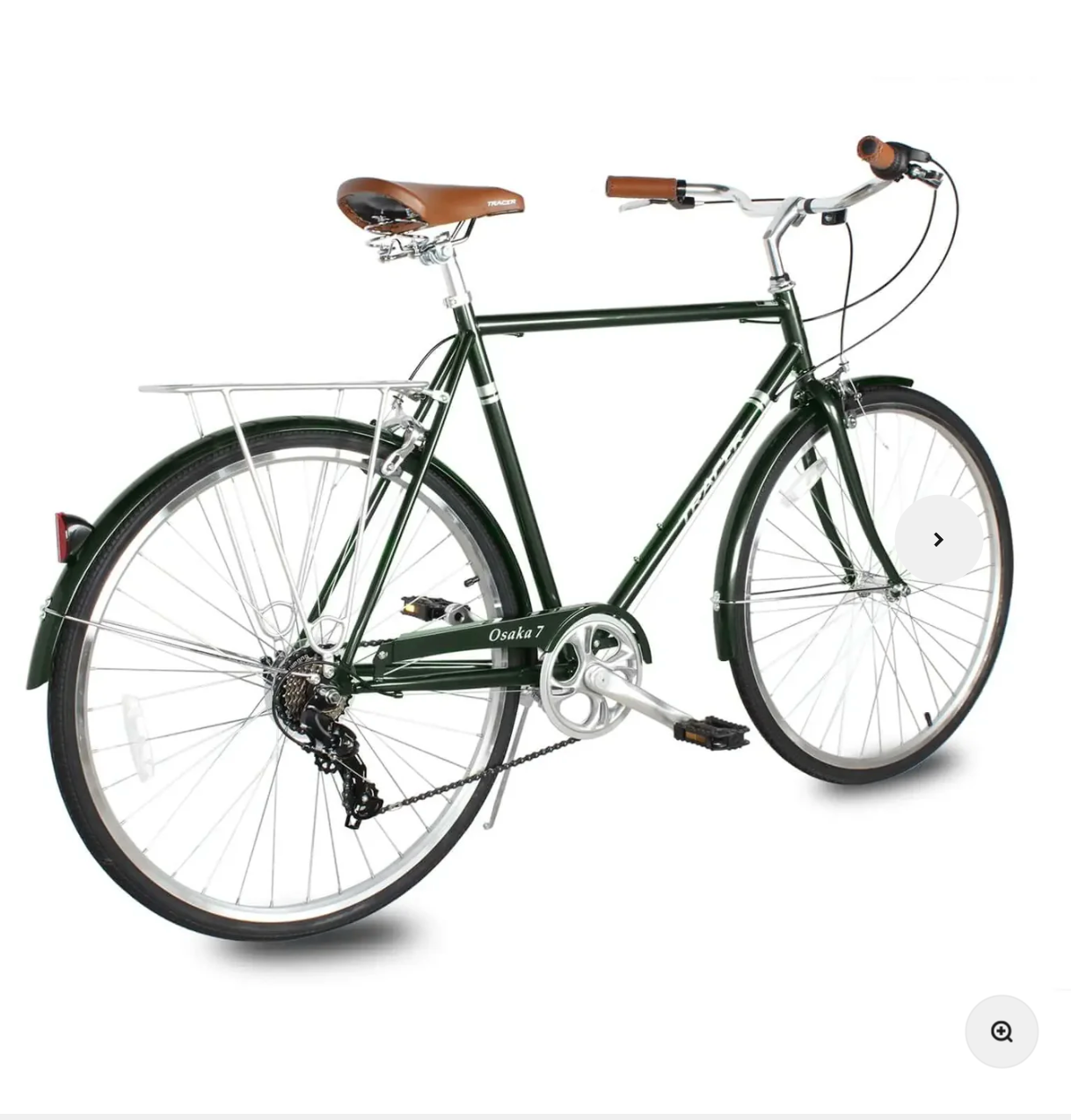 TRACER Men700C City Bike Hi-Ten Steel Frame58cm Shimano TZ21-7SP V-Brake,Alloy Rims Tire:700Cx35 Black with Back Rack - Energize Trek