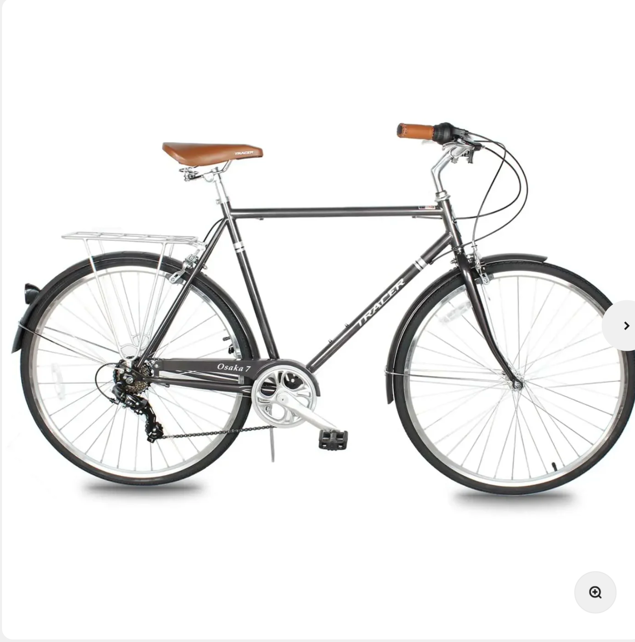 TRACER Men700C City Bike Hi-Ten Steel Frame58cm Shimano TZ21-7SP V-Brake,Alloy Rims Tire:700Cx35 Black with Back Rack - Energize Trek
