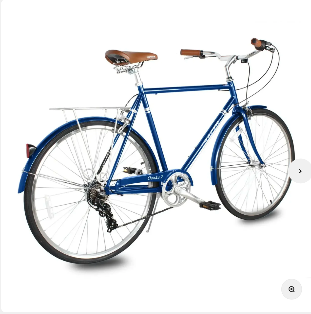 TRACER Men700C City Bike Hi-Ten Steel Frame58cm Shimano TZ21-7SP V-Brake,Alloy Rims Tire:700Cx35 Black with Back Rack - Energize Trek