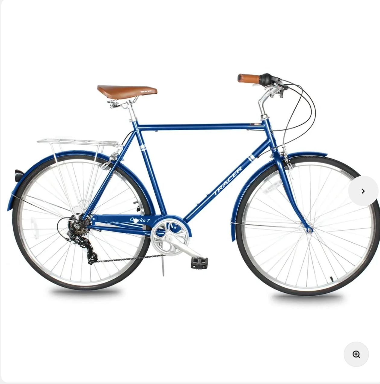 TRACER Men700C City Bike Hi-Ten Steel Frame58cm Shimano TZ21-7SP V-Brake,Alloy Rims Tire:700Cx35 Black with Back Rack - Energize Trek