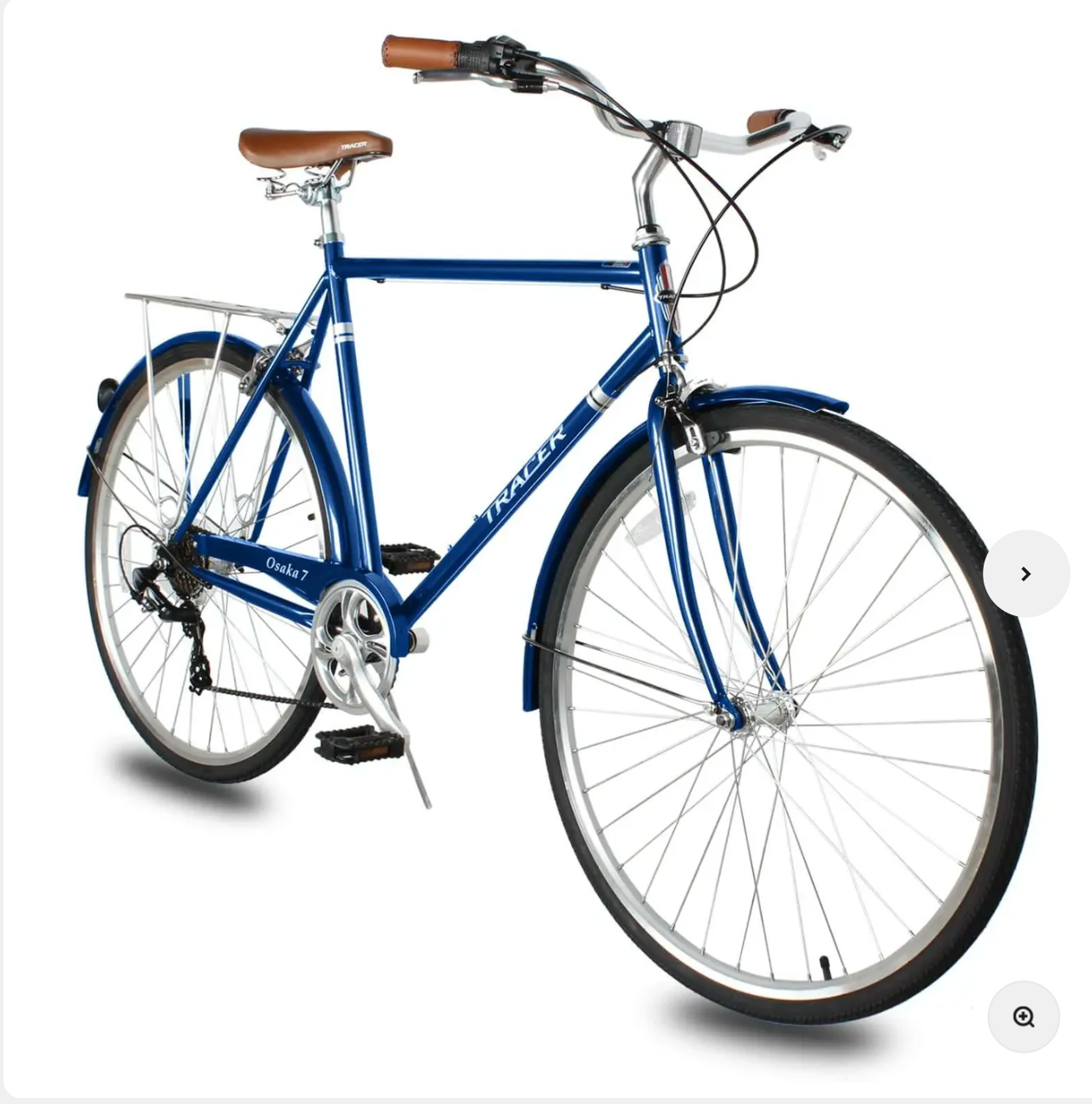 TRACER Men700C City Bike Hi-Ten Steel Frame58cm Shimano TZ21-7SP V-Brake,Alloy Rims Tire:700Cx35 Black with Back Rack - Energize Trek