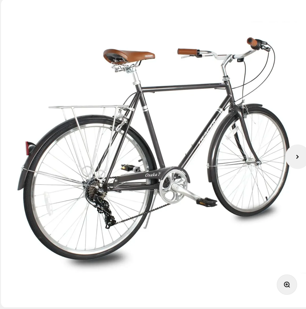 TRACER Men700C City Bike Hi-Ten Steel Frame58cm Shimano TZ21-7SP V-Brake,Alloy Rims Tire:700Cx35 Black with Back Rack - Energize Trek