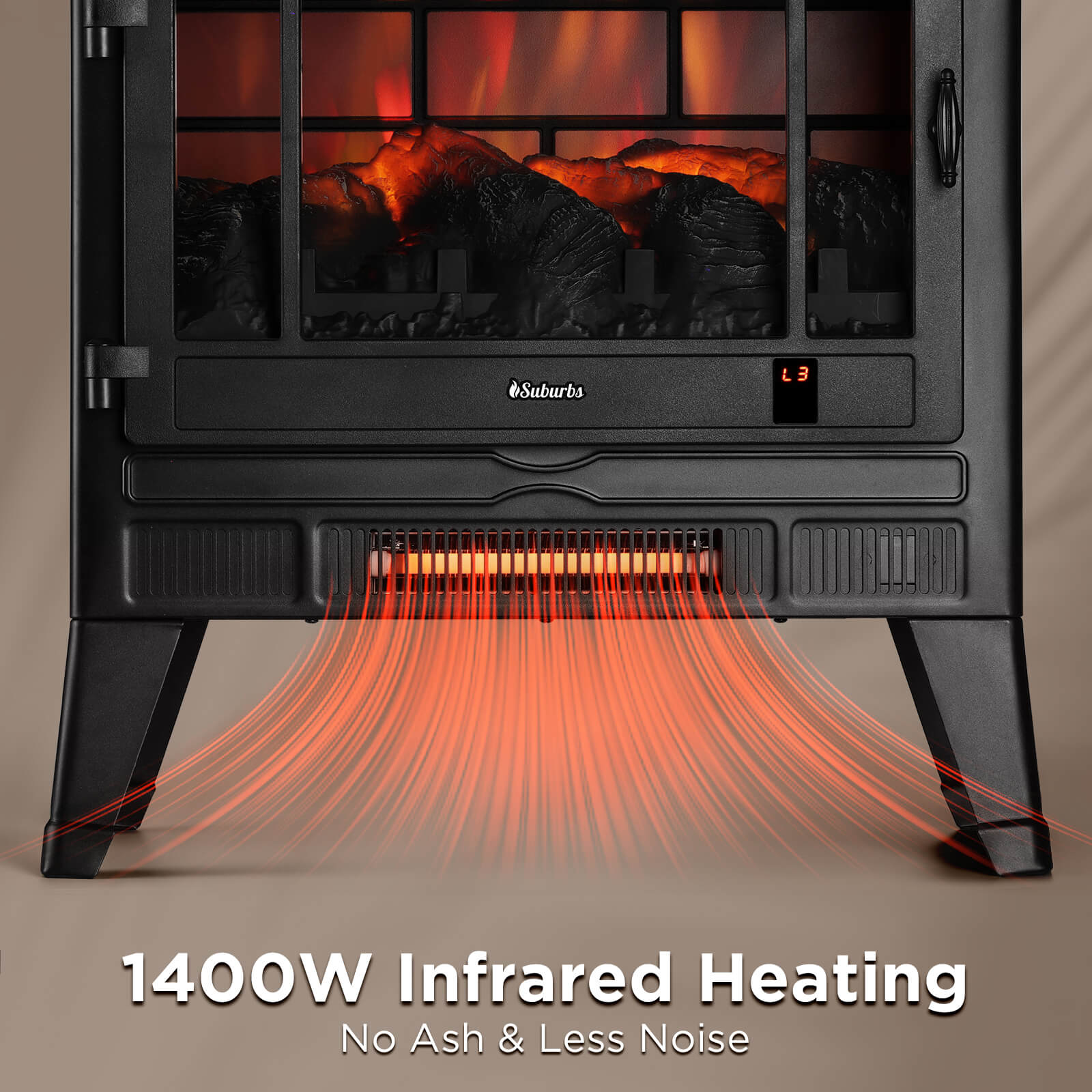 Suburbs TS25 Smart Electric Fireplace Stove Heater, WiFi Enabled - Energize Trek