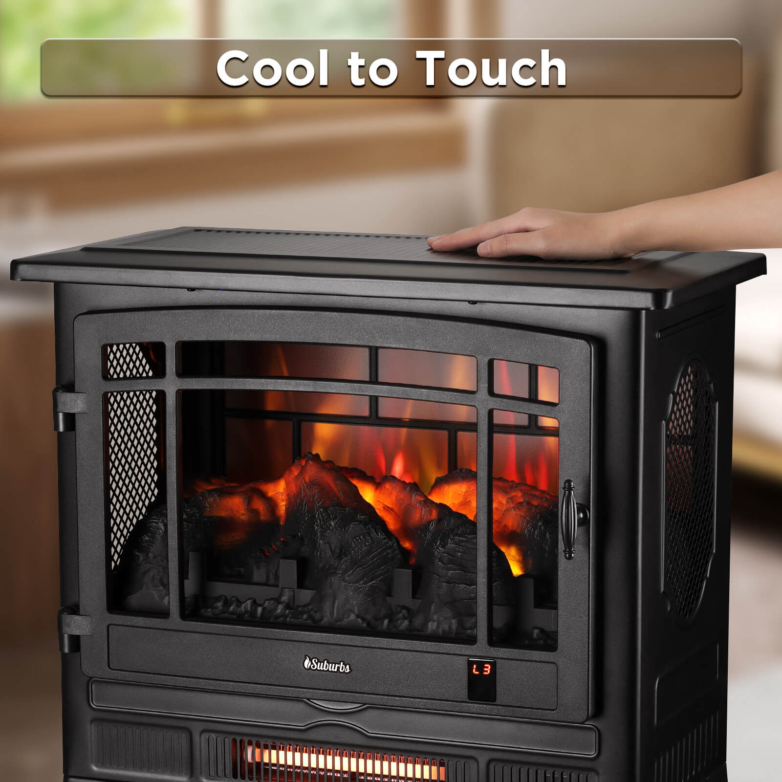 Suburbs TS25 Smart Electric Fireplace Stove Heater, WiFi Enabled - Energize Trek