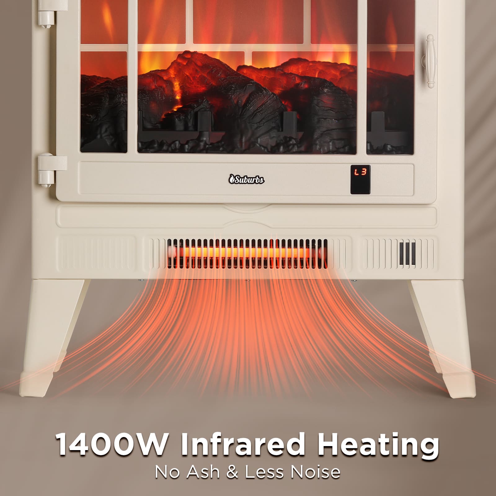 Suburbs TS25 Smart Electric Fireplace Stove Heater, WiFi Enabled - Energize Trek