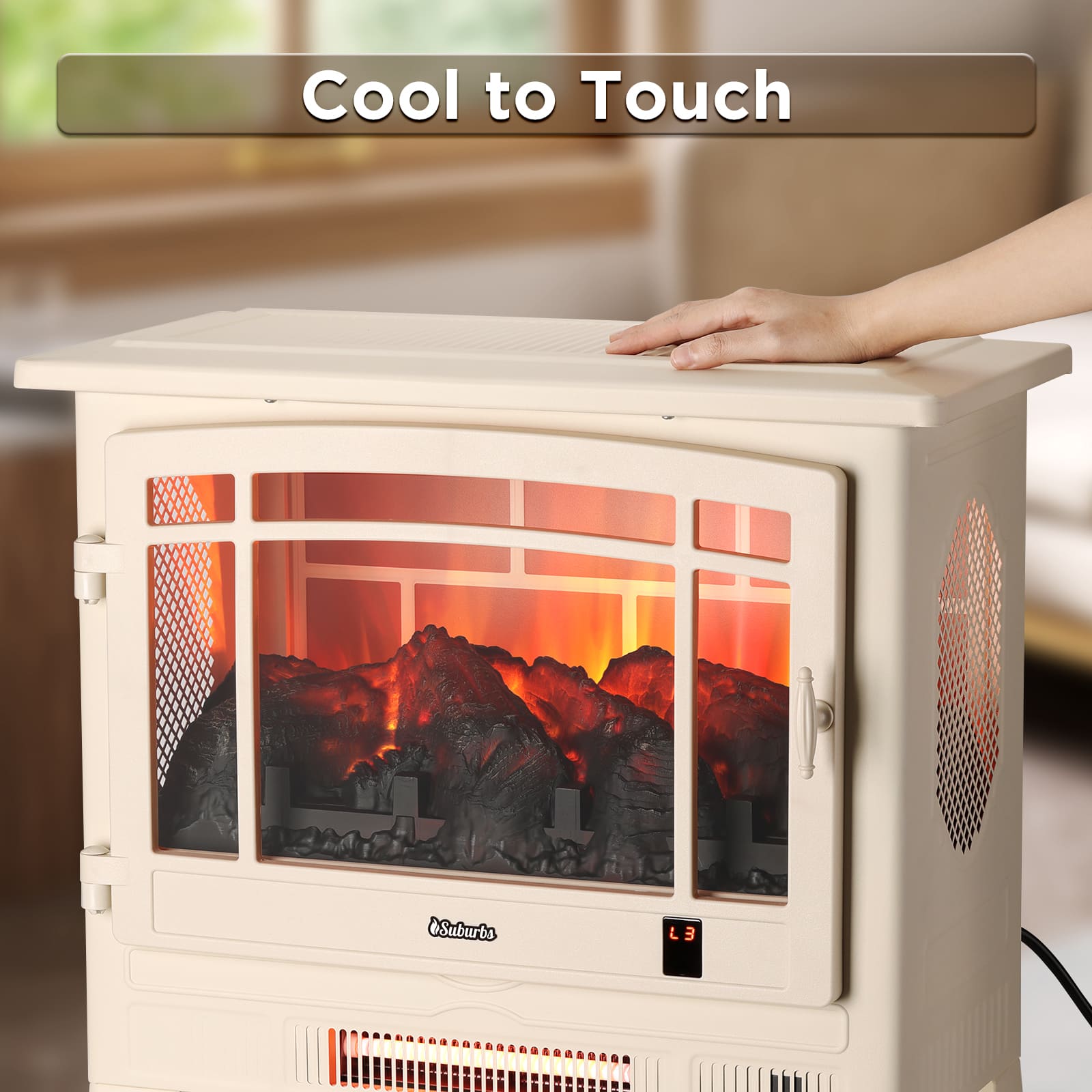 Suburbs TS25 Smart Electric Fireplace Stove Heater, WiFi Enabled - Energize Trek