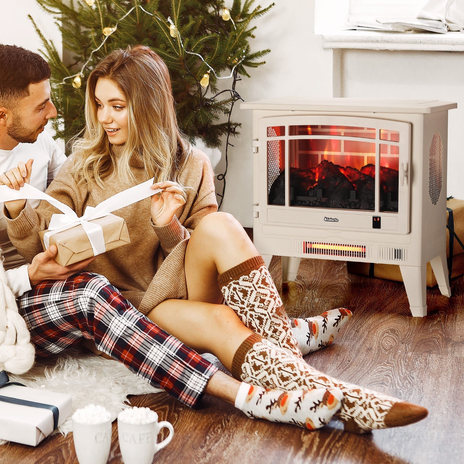Suburbs TS25 Smart Electric Fireplace Stove Heater, WiFi Enabled - Energize Trek