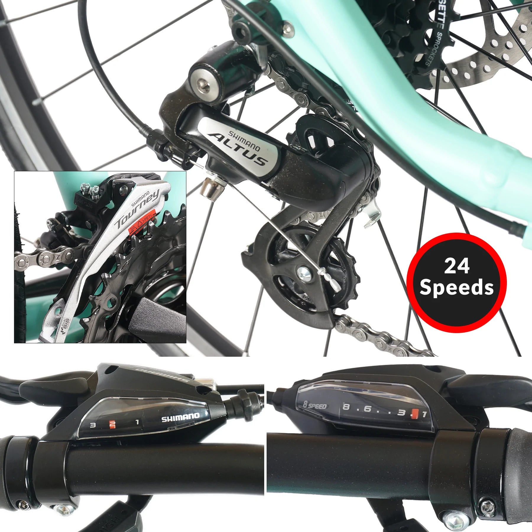 Tracer Bravery 700C Hybrid Bikes 24-Spees Alloy Frame-450mm Alloy Fork Disc Brake Shimano Altus RD-M310 8-Speed - Energize Trek