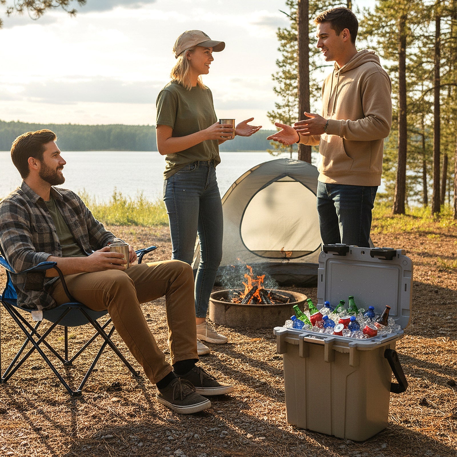 Ultra-Light Injection Molded Cooler 21 QT Hard Ice Chest - Energize Trek
