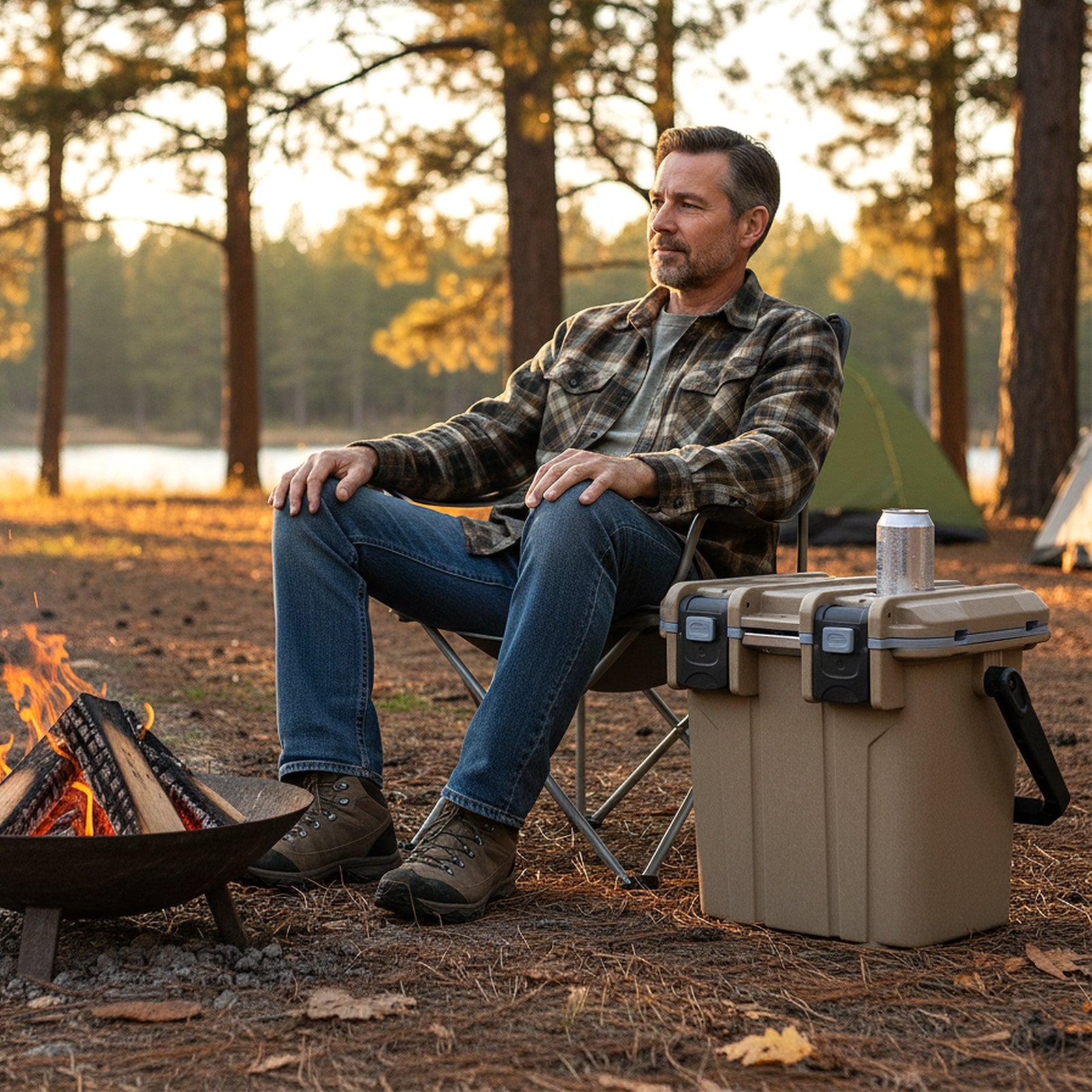 Ultra-Light Injection Molded Cooler 21 QT Hard Ice Chest - Energize Trek