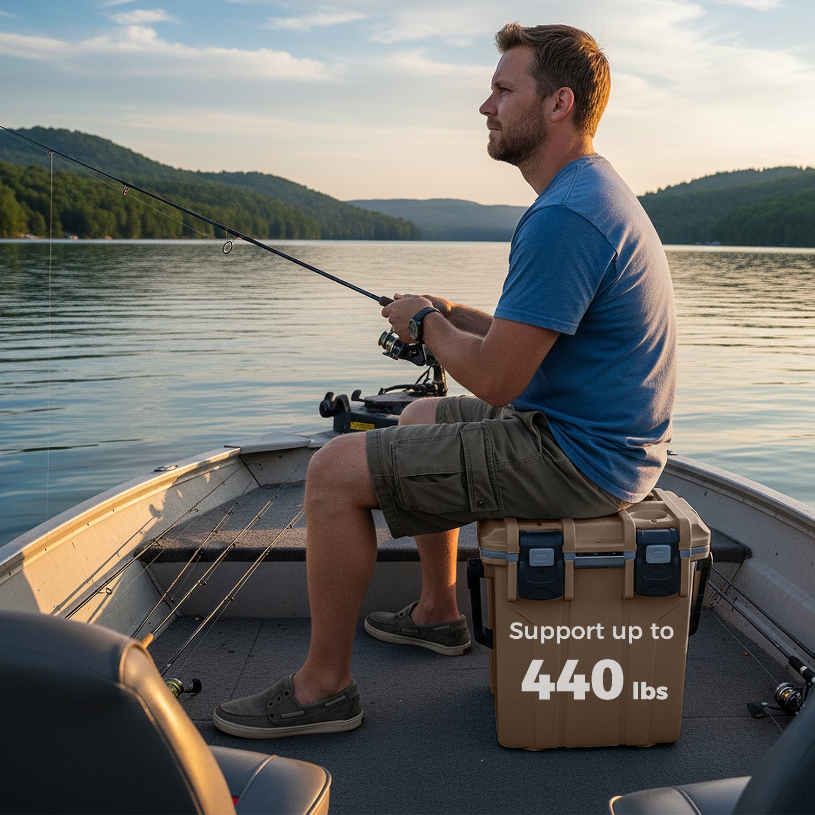 Ultra-Light Injection Molded Cooler 21 QT Hard Ice Chest - Energize Trek