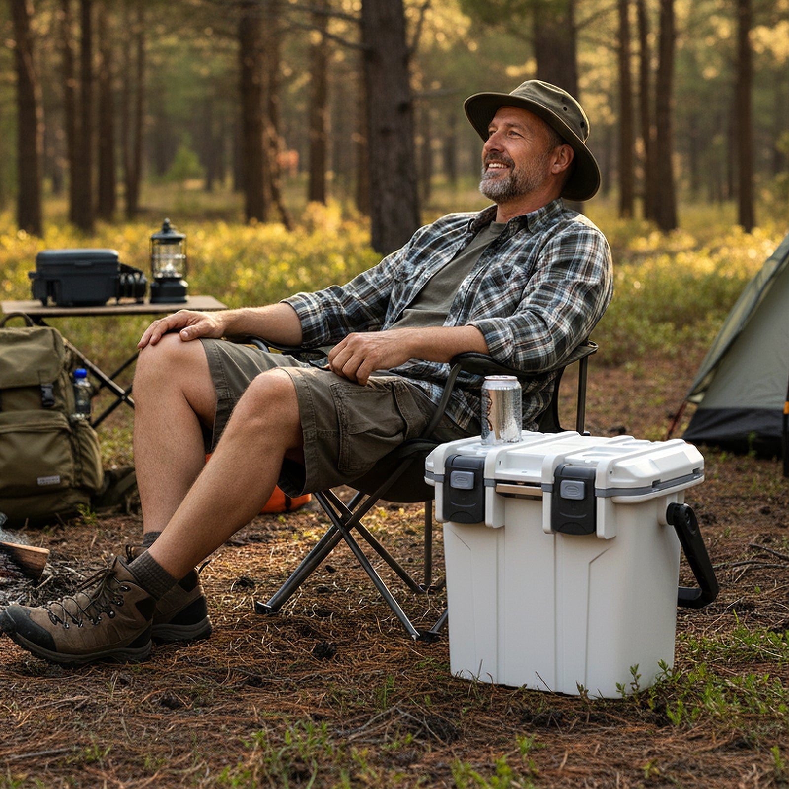 Ultra-Light Injection Molded Cooler 21 QT Hard Ice Chest - Energize Trek