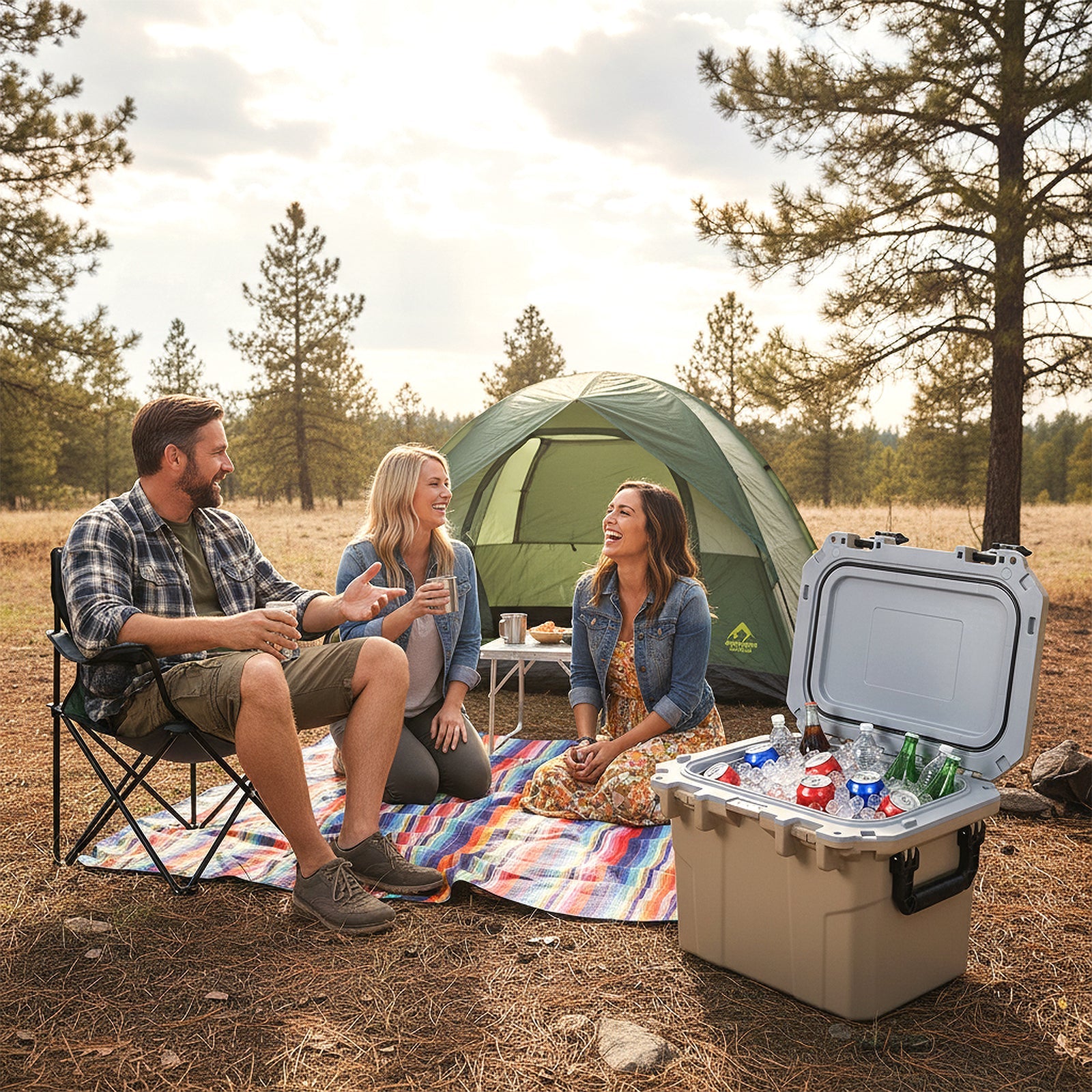 Ultra-Light Injection Molded Cooler 53 QT Hard Ice Chest - Energize Trek