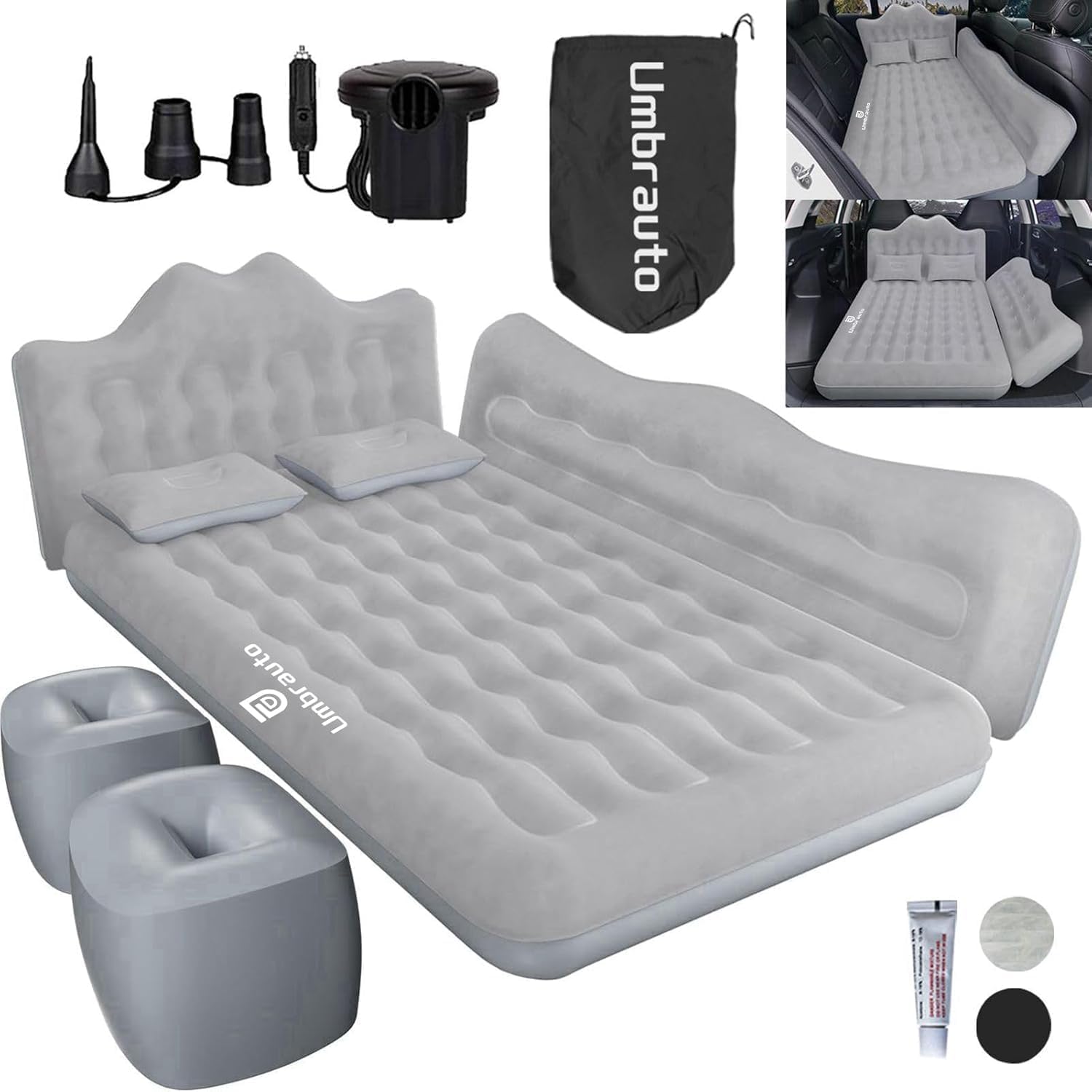 Umbrauto 23.62in/60cm Wide Inflatable Truck Mattress Car & SUV Back Seat Camping Bed with Pump - Energize Trek